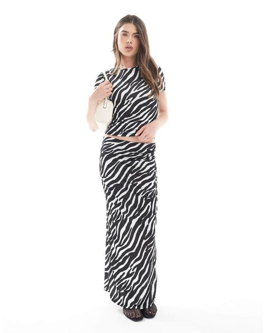 Vero Moda Women's White Jersey Maxi Skirt Co-ord Witth Side Split