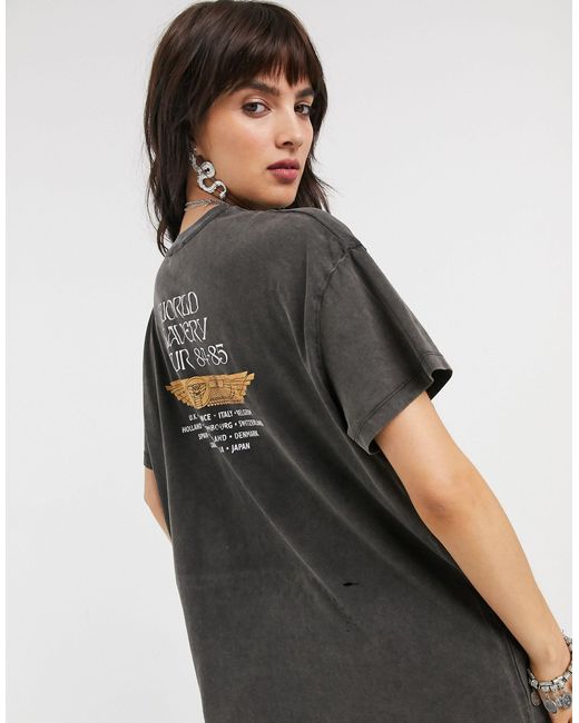 Bershka Cotton Iron Maiden Tee in Black 