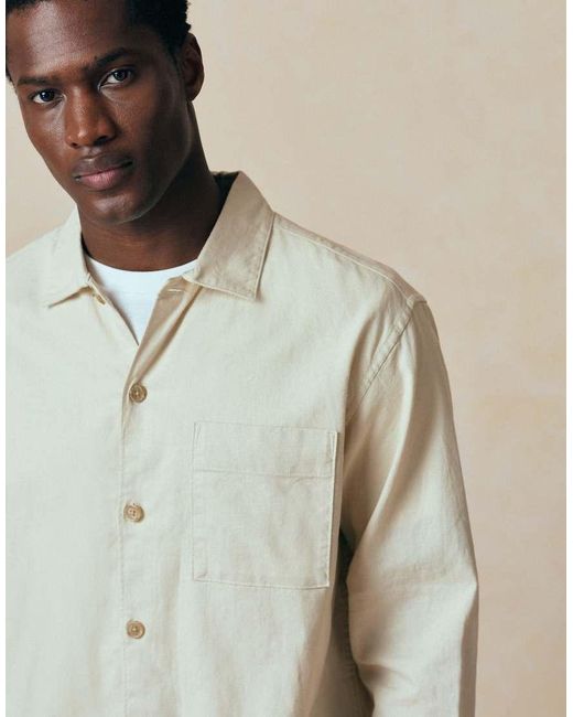 Jack & Jones Natural Linen Mix Overshirt for men