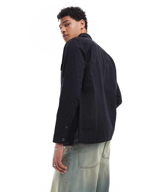 Threadbare Blue Lightweight Cotton Overshirt for men