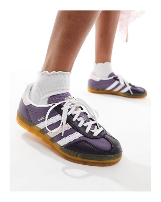 Gazelle indoor - sneakers viola e bianche di Adidas Originals in White