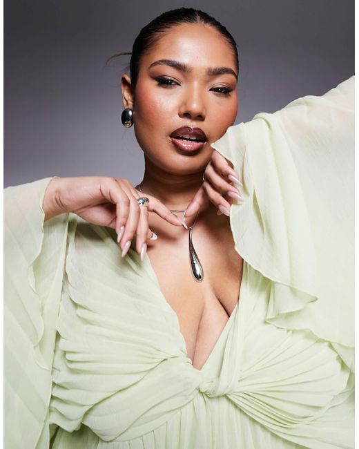 slim fit dress slacks Rent ASOS DESIGN Bare Shoulder Prom Scuba Midi Dress In Forest Green main image 1