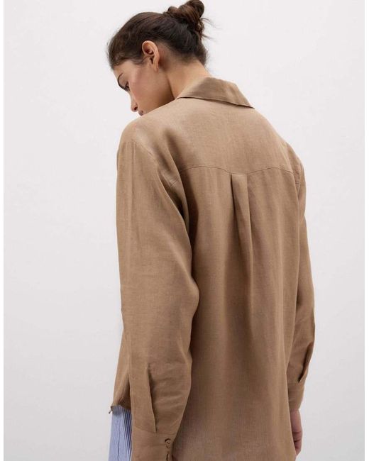 Intimissimi Natural The Pure Linen Plain-Weave Linen Shirt
