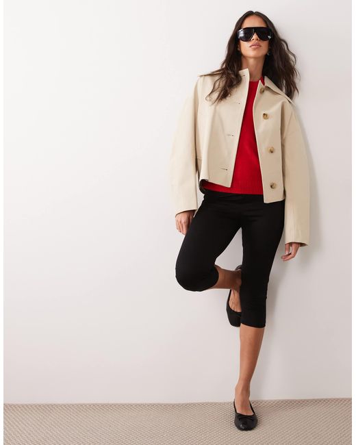 Mango Natural Short Trench Coat