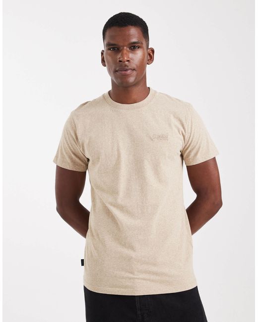 Essential - t-shirt en coton à logo effet moucheté - marron fauve chiné Superdry pour homme en coloris Natural
