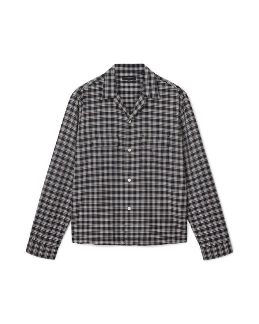 AllSaints – horton – langärmliges hemd in Black für Herren