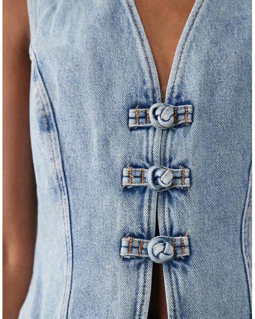 Mango Blue Bimba 100% Cotton Waistcoat Co-Ord
