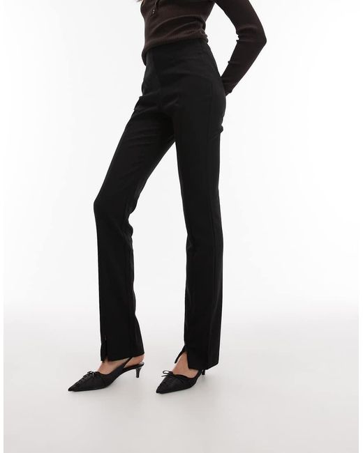 ASOS Black Tall Tailored Skinny Trousers With Zip Front Detail