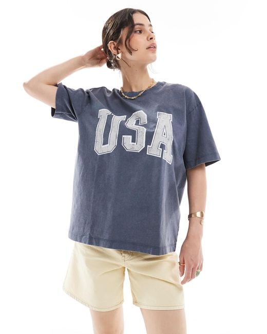 Cotton On White – oversize-t-shirt mit "usa"-print