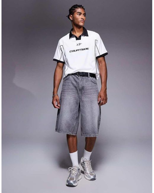 Courtside White Sports Top With Contrast Collar Detail for men