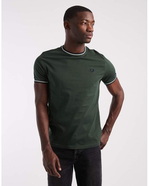Fred Perry Green Twin Tipped T-Shirt for men