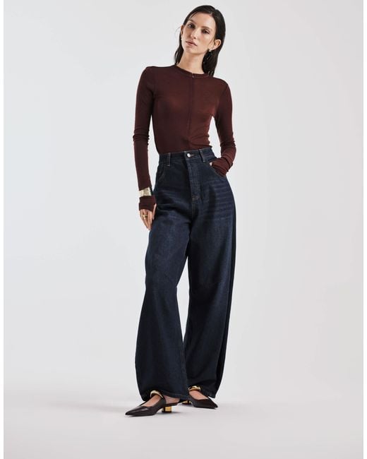 JW PEI Blue Helena Mules With Metal Detail