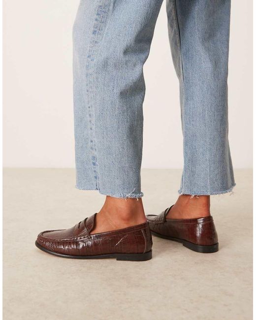 ASOS Blue Mayfair Premium Ruched Loafers