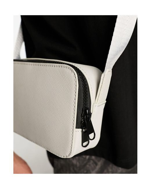 ASOS Faux Leather Cross Body Camera Bag in Black for Men Lyst