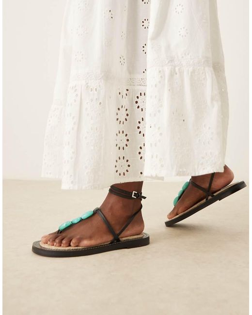 ASOS Natural Jewel Footbed Espadrille Sandals