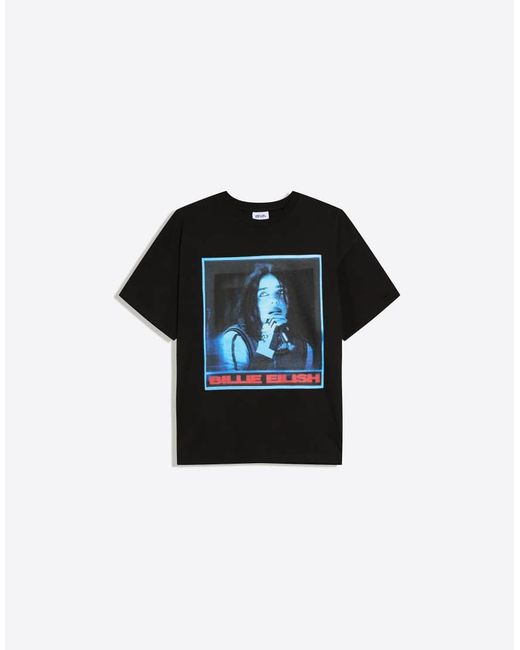 Bershka Black Billie Eilish Short Sleeve Print T-shirt