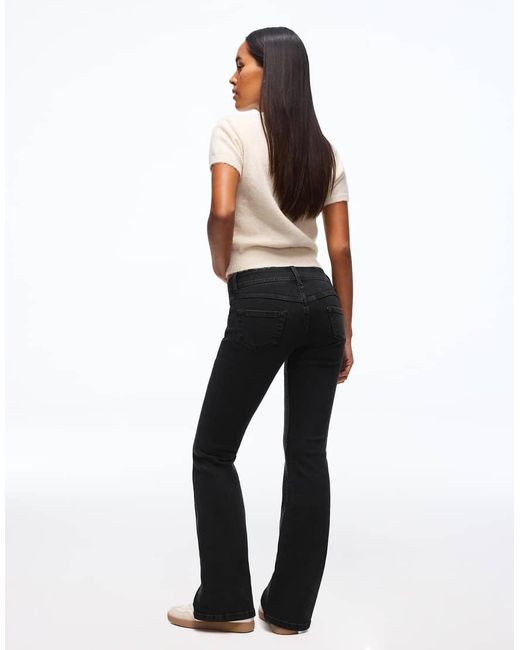Bershka White Low Rise Bootcut Jeans