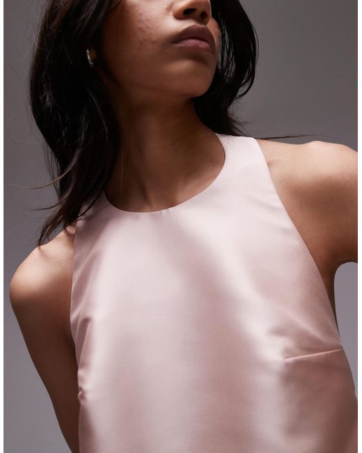TOPSHOP Brown Halter Neck Mini Dress