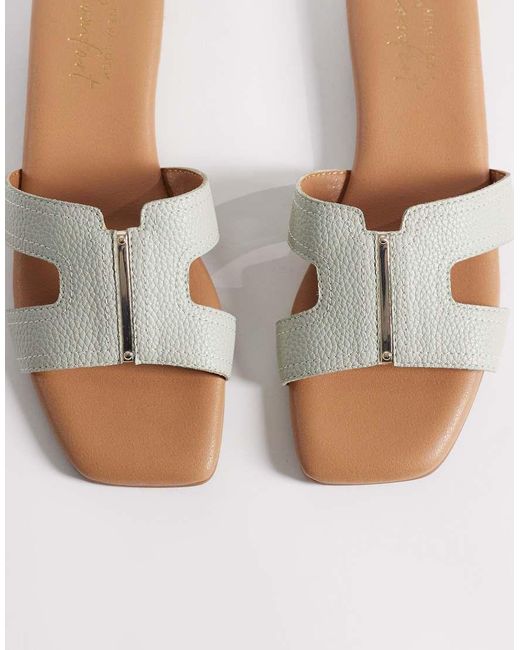 New Look White Metal Bar Detail Sandal