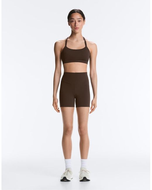 Oysho Brown Comfortlux High-Rise 10Cm Hot Pants