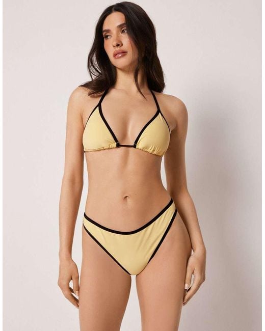 Calzedonia Natural Triangle Bikini Top Bicolor Piping