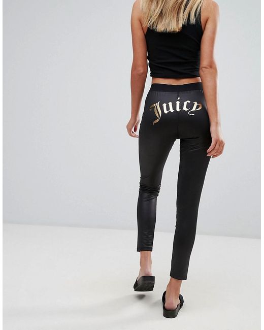 Juicy Couture Black Gothic Logo Legging