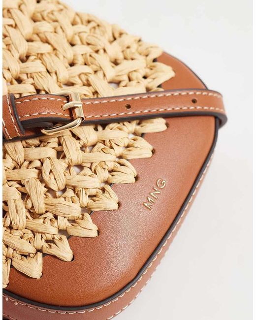 Mango Natural Raffia Pouch Bag