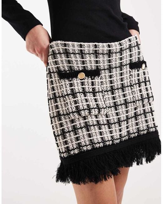 ASOS Black Knitted Tweed Skort Co-ord