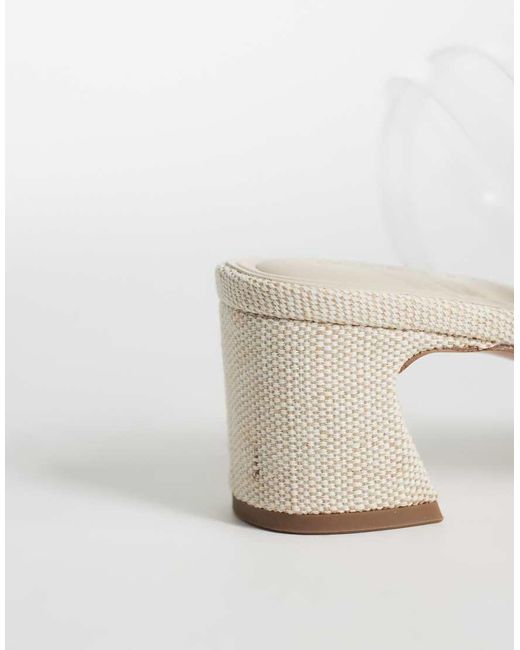 ASOS White Honeybee Mid Block Heeled Sandals
