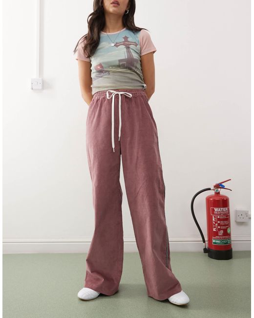 Monki Red – cord-trainingshose