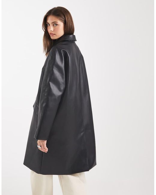 ASOS White Leather Look Car Coat