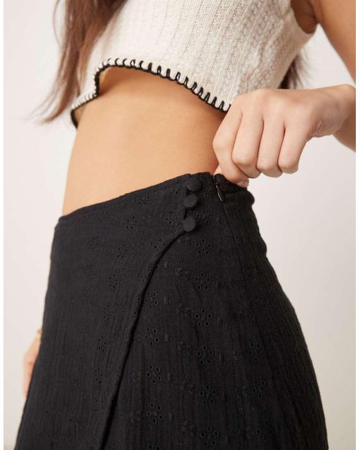 ASOS Black Broderie Skort
