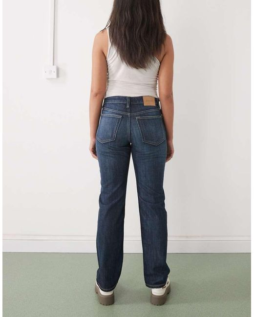 Weekday Blue Laika Mid Waist Straight Leg Jeans