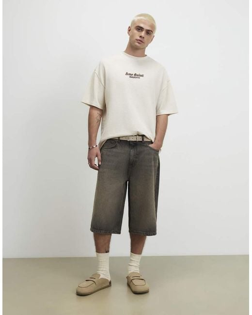 River Island Gray Cotton Blend Tapestry T-Shirt for men