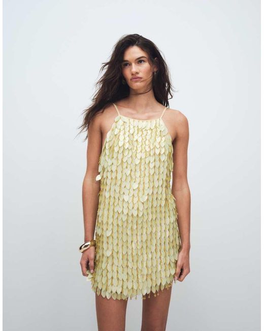 ASOS Yellow Embellished Mini Dress