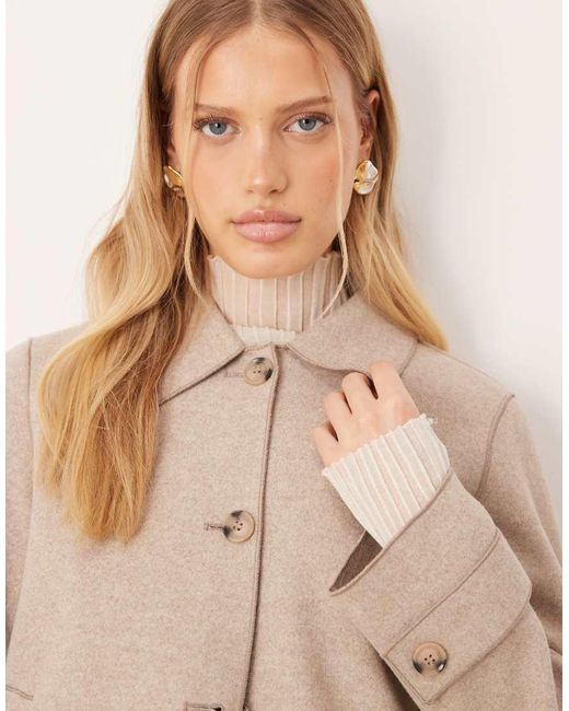 Vila Natural Button Front Short Lightweight Jacket