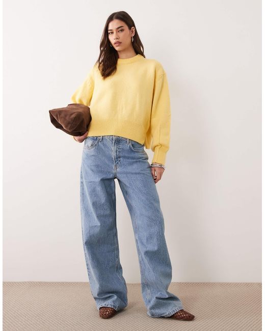 ASOS Yellow – kastiger pullover