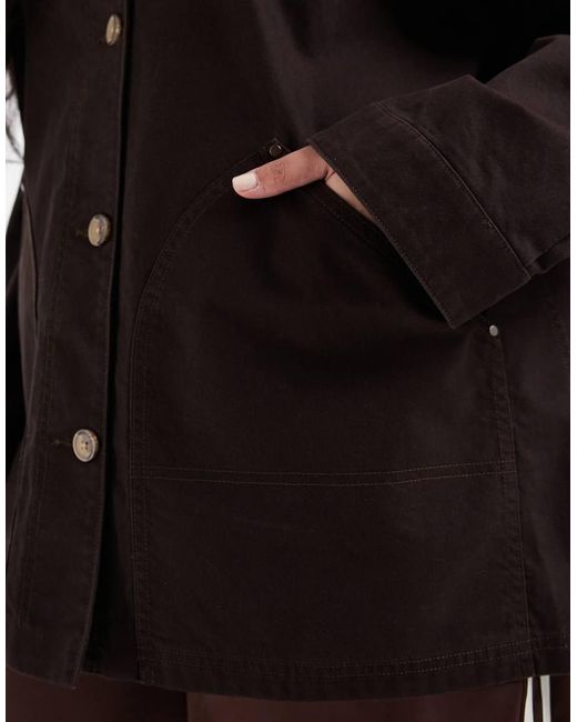 ASOS Black Asos Design Curve Oversized Cotton Harrington Jacket