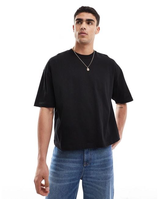 ASOS Black Heavyweight Boxy Oversized T-shirt for men