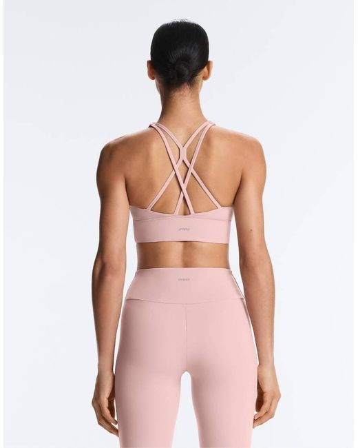 Oysho Pink Medium-support Comfortlux Sports Bra With Cups