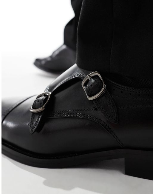 Schuh – ronaldo – monkstrap-e aus em leder in Black für Herren