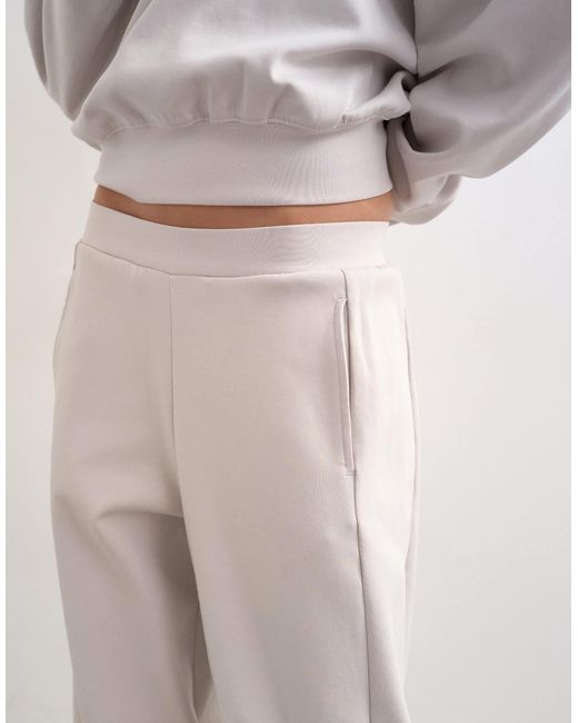 TOPSHOP White Interlock Clean Barrel jogger Co-ord