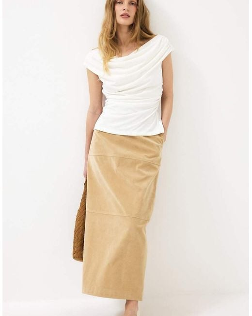 NA-KD White Front Draped Sleeveless Top