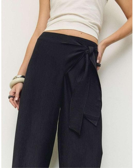 Stradivarius White Flowing Sarong Trousers