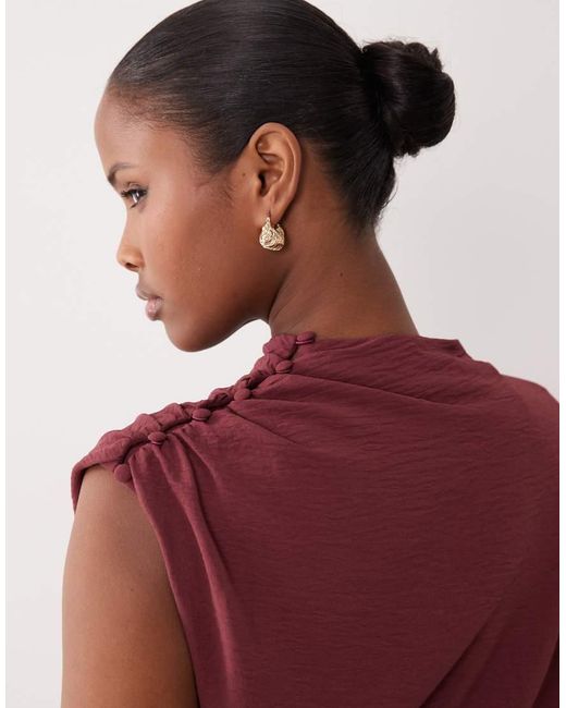 ASOS Purple One Shoulder Blouson Sleeve Cut Out Jumpsuit