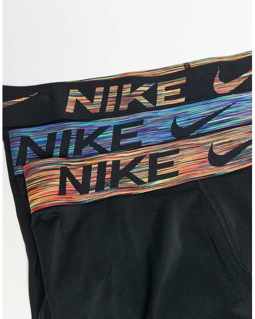 Nike Black Essential Microfibre 3 Pack Trunk for men