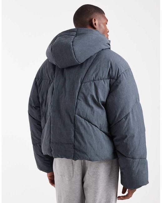 ASOS Blue Oversized Ripstop Puffer Jacket for men