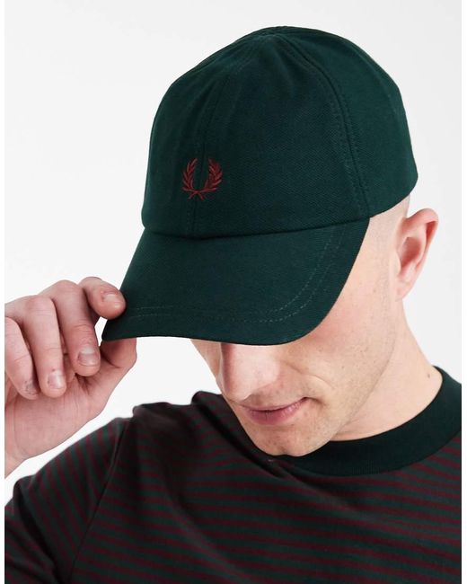 Fred Perry Black Pique Classic Logo Cap for men