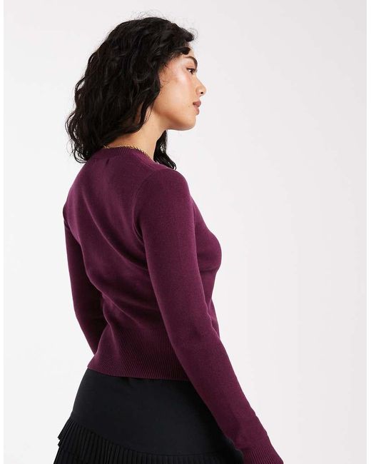 Threadbare Red Button Through Compact Cardigan