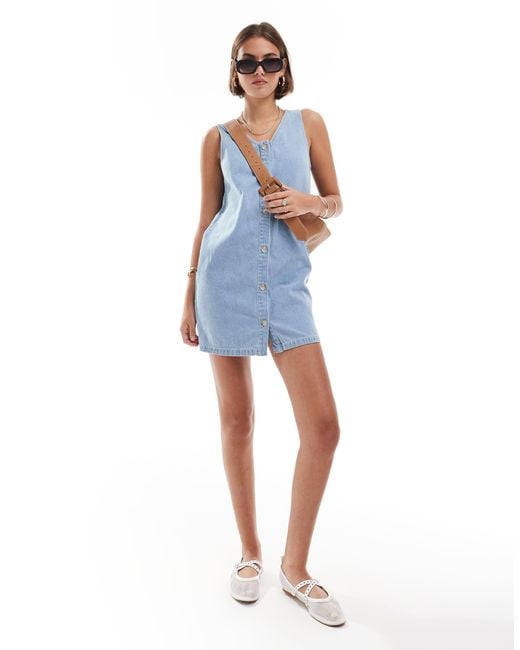 ASOS Blue Denim Button Down Dress